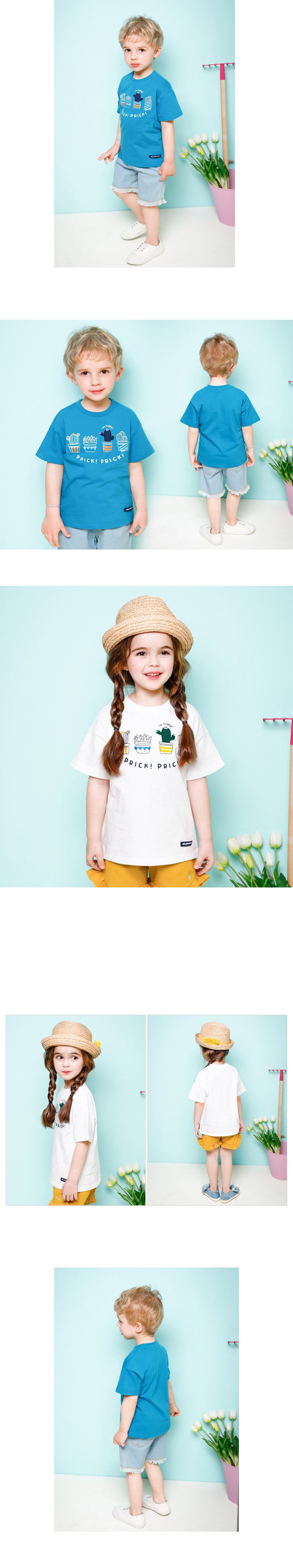 韓國 Jelispoon - 仙人掌純棉T-藍