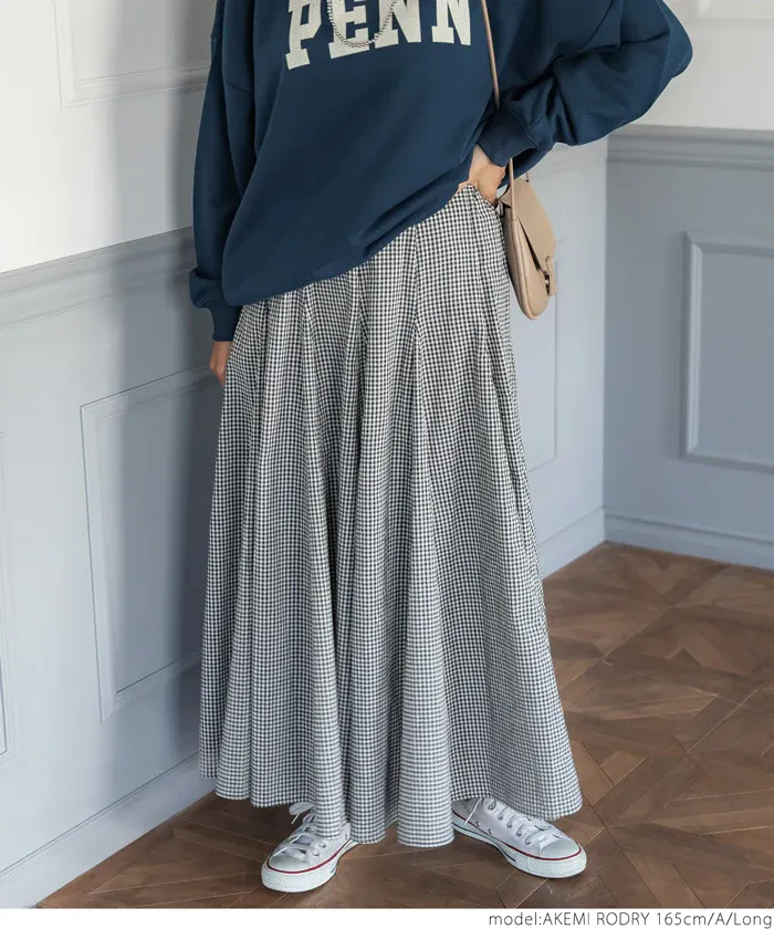 日本 COCA - 修身剪裁百搭格紋長裙-大人-格紋B