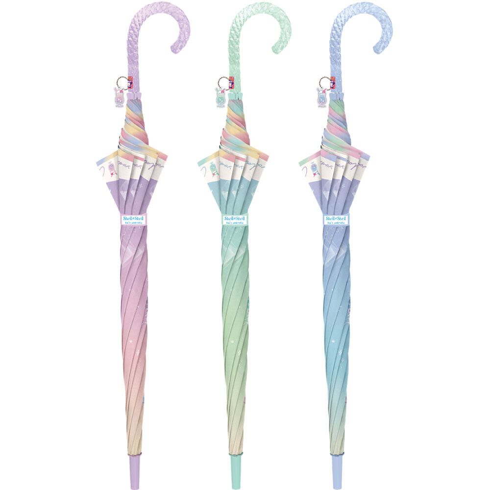 日本中谷 - 透明窗設計兒童雨傘/直傘-冰淇淋蘇打-水藍 (55cm(身高130cm以上))