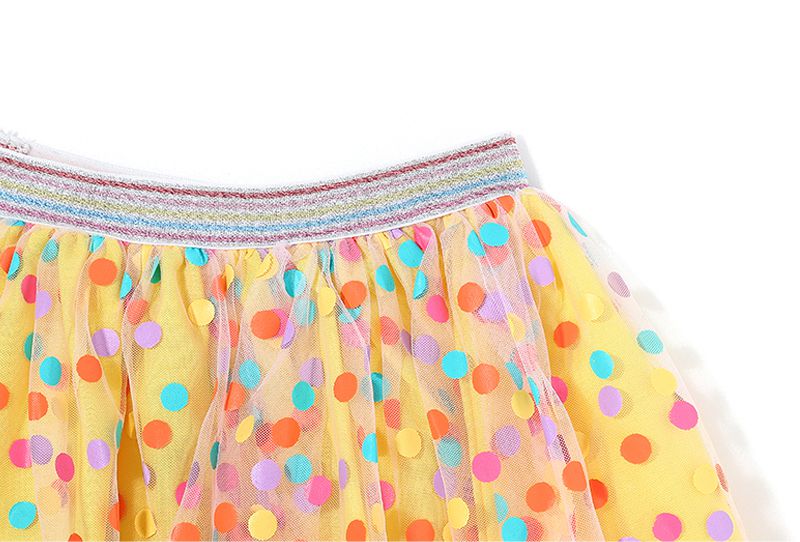 韓國 OZKIZ - 彩虹點點網紗裙-橘