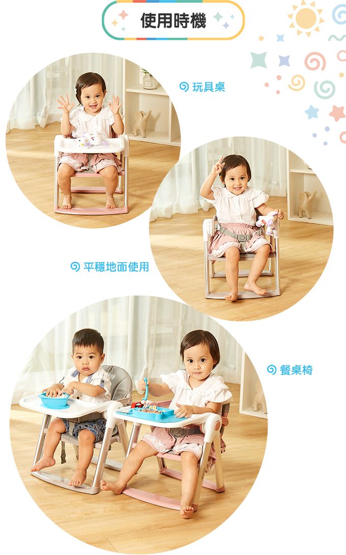 Nuby - 可攜兩用兒童餐椅-山櫻粉