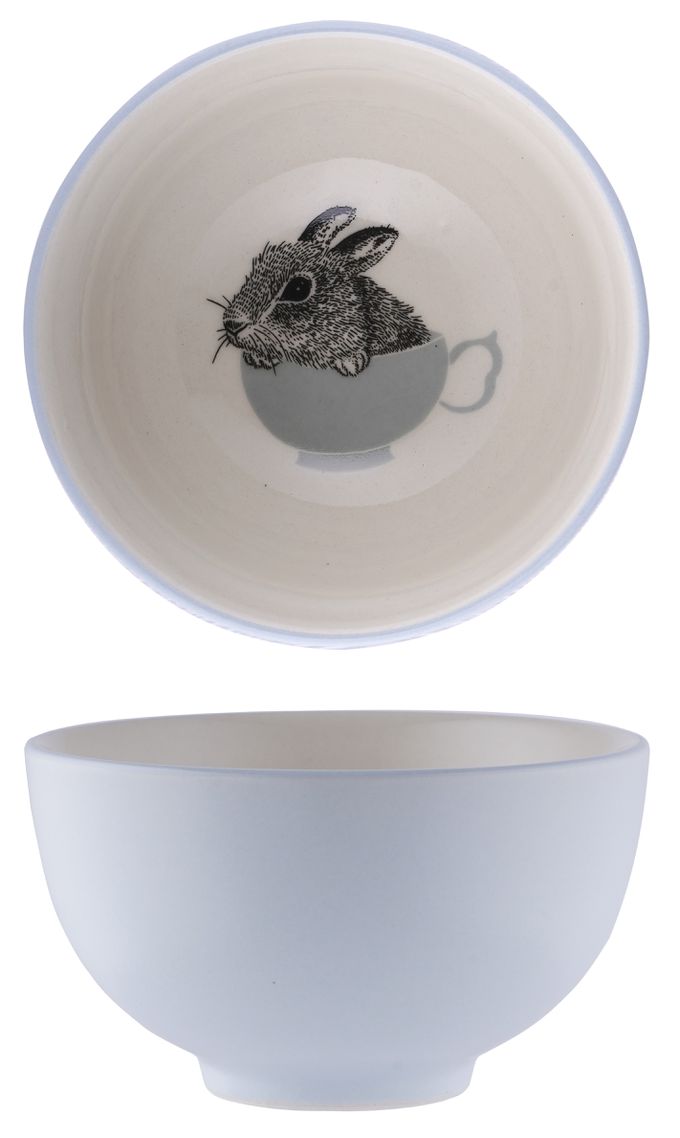 BLOOMINGVILLE - 北歐森林.兔來運轉系列-小碗二入（一藍一粉）： 直徑11.5 x 高6.5 cm  餐盤二入（一藍一粉）： 直徑 21 x 高 2 cm