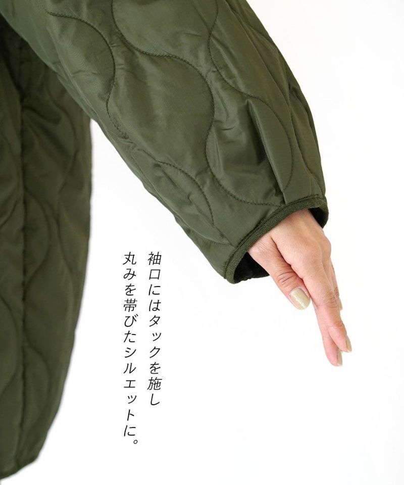 日本 zootie - 2WAY衍縫落肩鋪棉保暖外套/背心(袖可拆)-軍綠