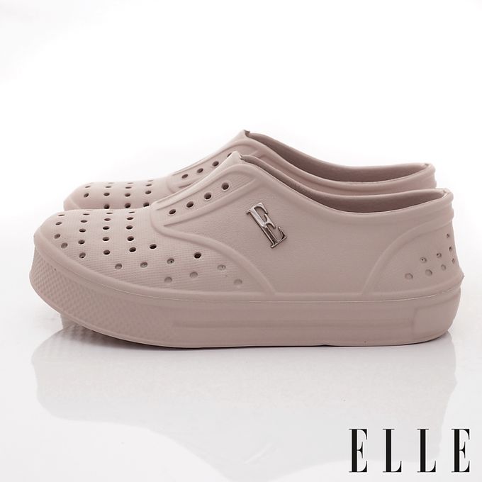 ELLE - 台灣製ELLE洞洞輕便休閒鞋-K233772奶茶(中小童段)-洞洞鞋-奶茶