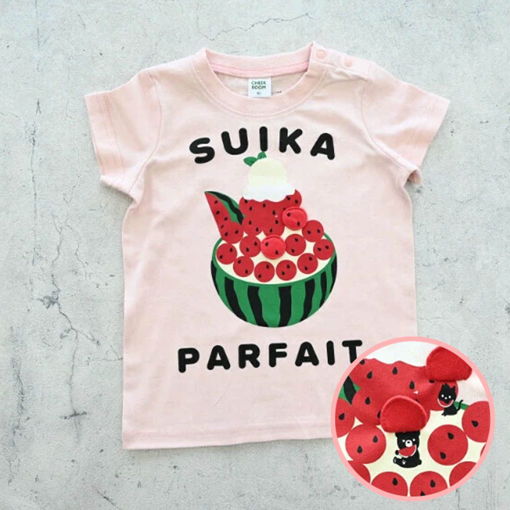 童趣翻翻短袖上衣-西瓜聖代-粉