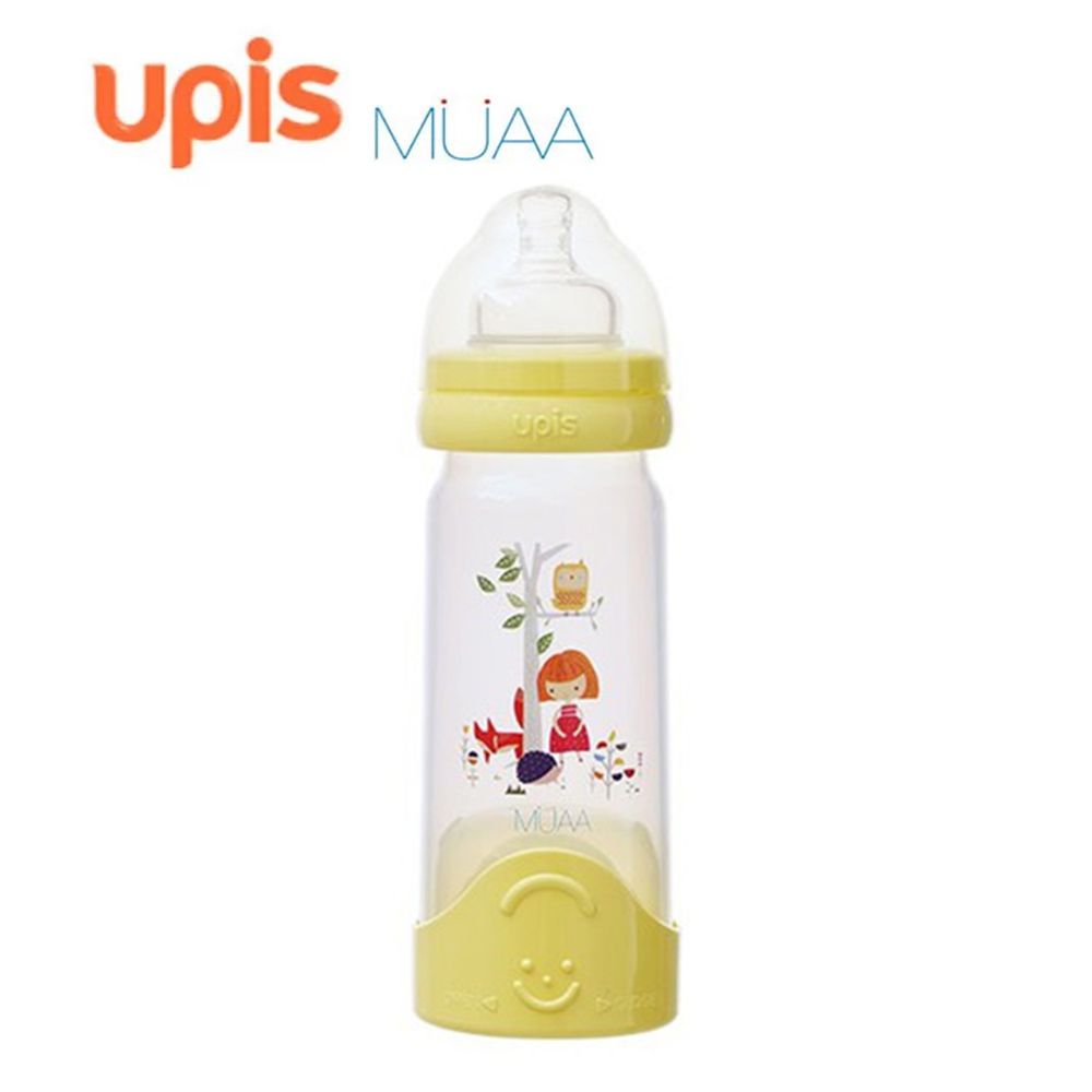 韓國 UPIS - MUAA 免洗拋棄式奶瓶-250ml-亮黃