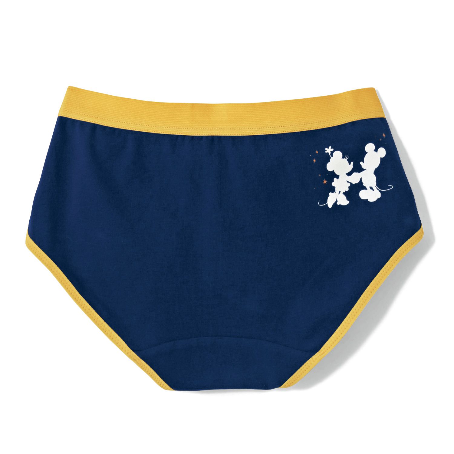 日本千趣會 - 迪士尼印花純棉內褲兩件組(媽媽)-米奇米妮-剪影藍與橫條灰