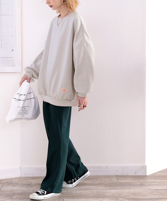 日本 Classical Elf - Java 裏起毛純色休閒長袖上衣-煙燻藍