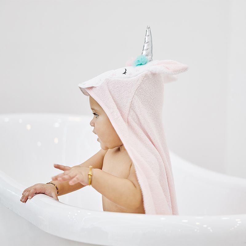 美國 Luvable Friends - 甜蜜寶貝嬰幼兒動物造型100%純棉連帽浴巾/包巾-高雅棕熊