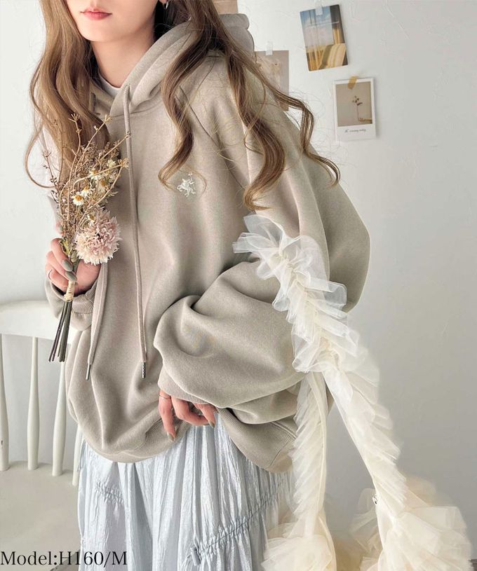 日本 Classical Elf - 簡約刺繡logo裏起毛帽T-煙燻粉