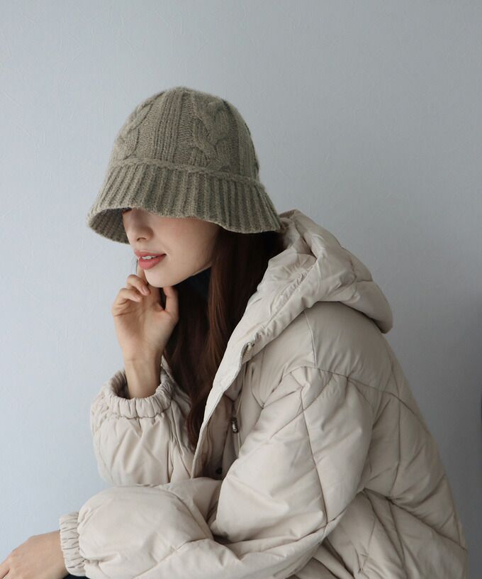 日本 BLUE EAST - 麻編編織鐘形帽-軍綠