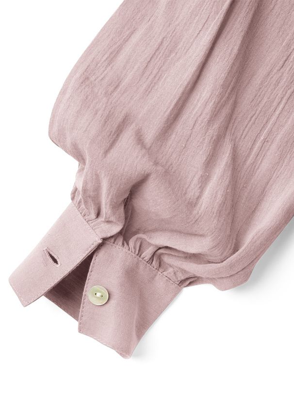 日本 GRL - 100%棉 翻領落肩透氣薄長袖襯衫-深海藍 (F)