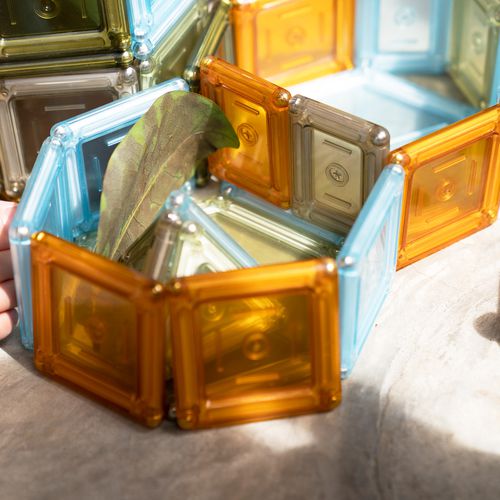 磁力裸色實心積木-70件