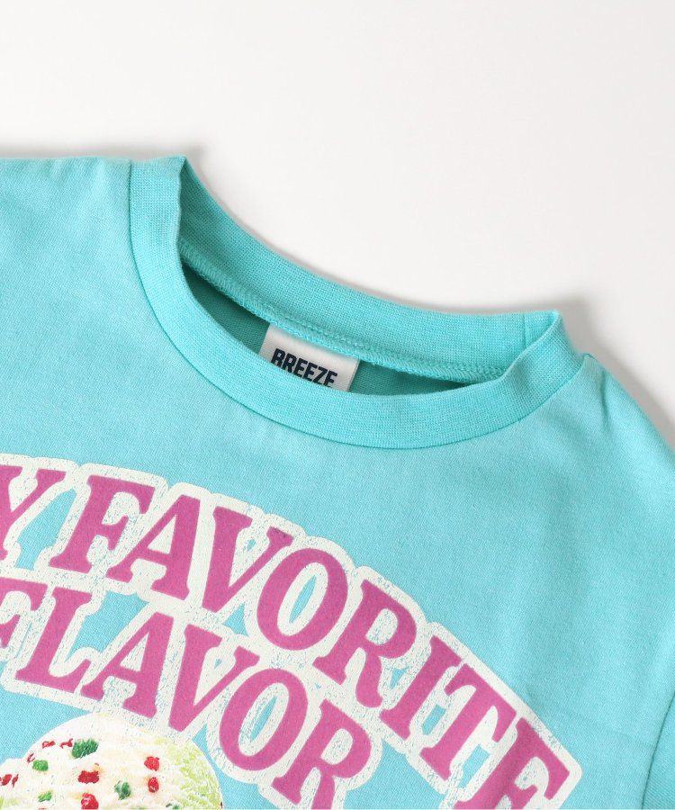 日本 BREEZE - 31冰淇淋聯名 印花短袖上衣-最愛的甜筒-米白