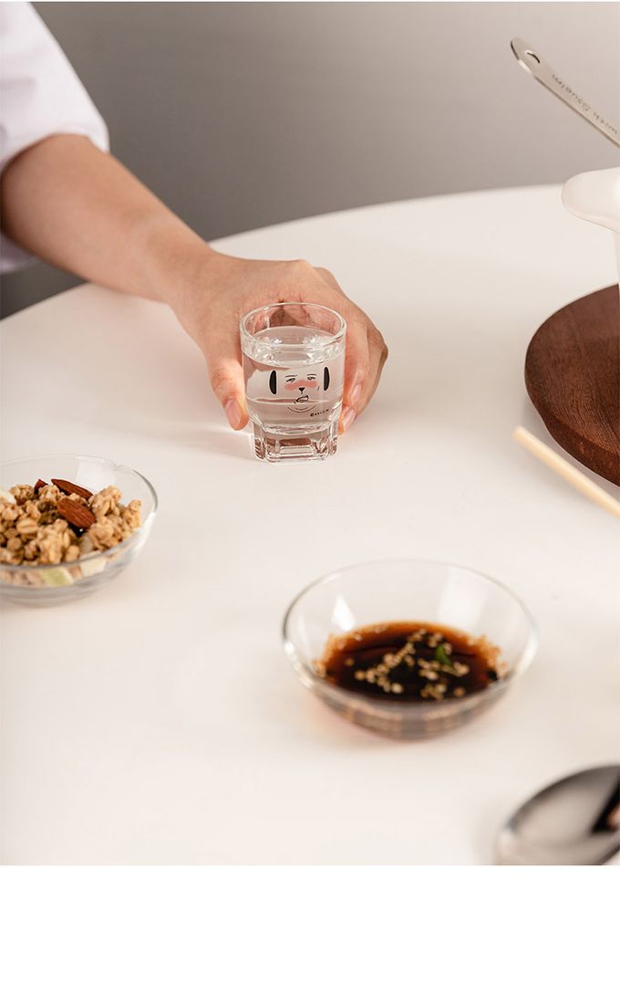 韓國 SSUEIM - 經典表情款玻璃燒酒杯4件組60ml