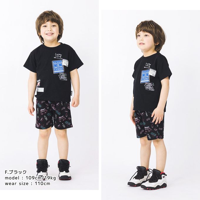 日本 ZOOLAND - [低價]定番印花短袖上衣-好餓鯨鯊-海軍藍