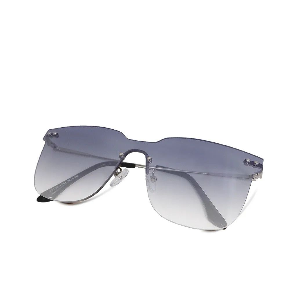 ALEGANT - 眉型無框設計果凍藍漸層墨鏡│UV400太陽眼鏡