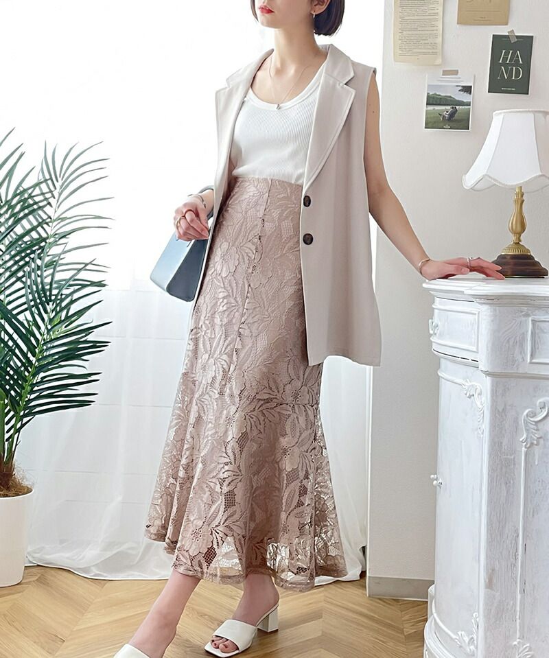 日本 Classical Elf - 優雅百合刺繡魚尾長裙-黑