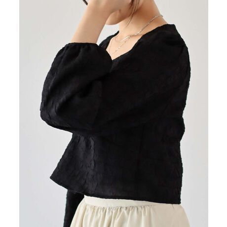 日本 BLUE EAST - 顯瘦氣質前綁帶長袖上衣-寶石藍