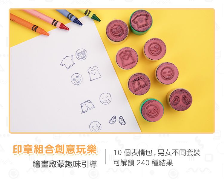 Crayola繪兒樂 - 早教創意啟蒙趣味蓋印組-【獨家送】美國繪兒樂方盒(透明)