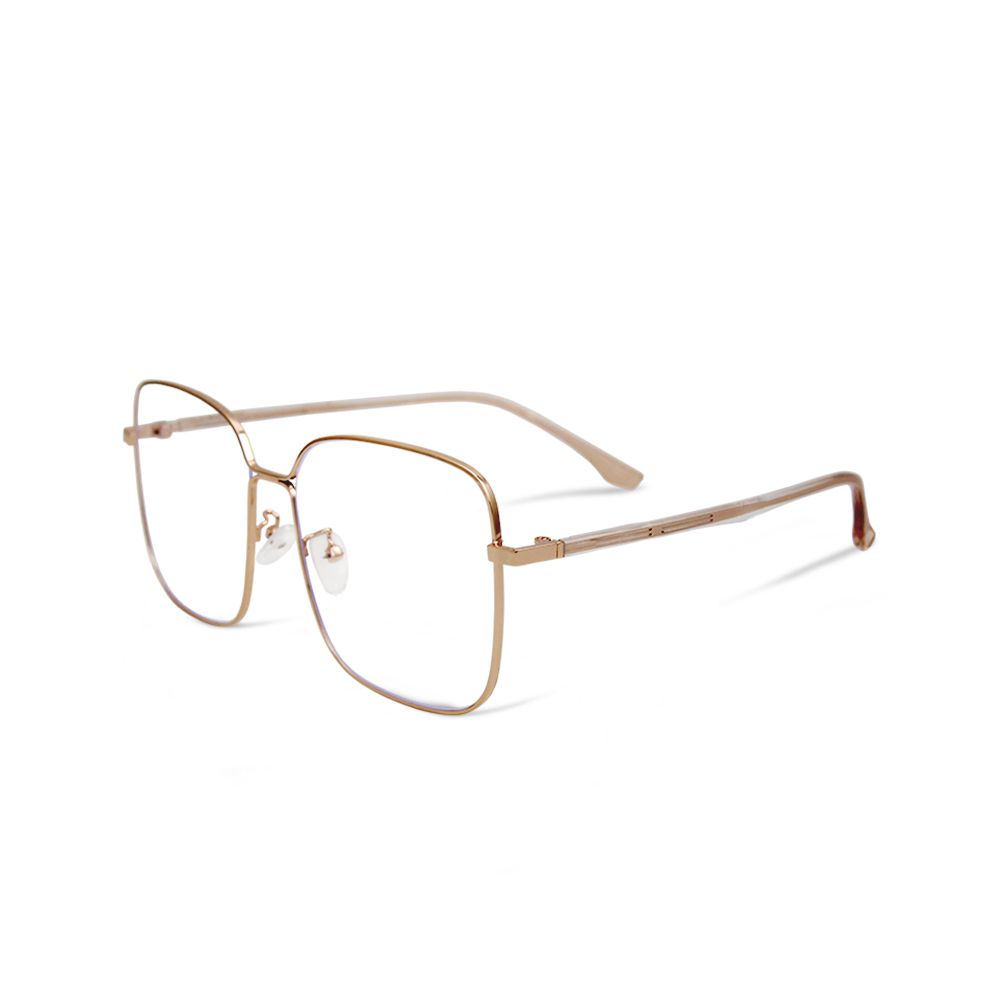 ALEGANT - 燭台金幾何圓弧修飾多邊設計金屬框UV400濾藍光眼鏡