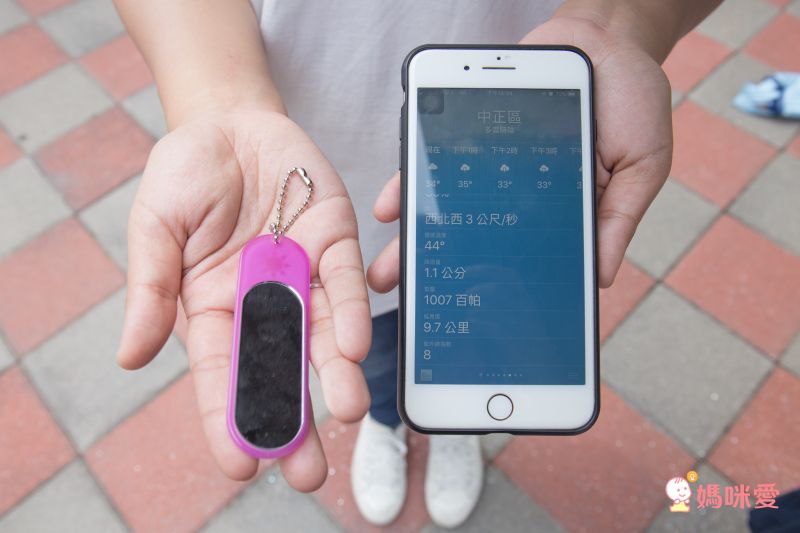 日本 kukka hippo - 紫外線強度檢測隨身化妝小鏡吊飾