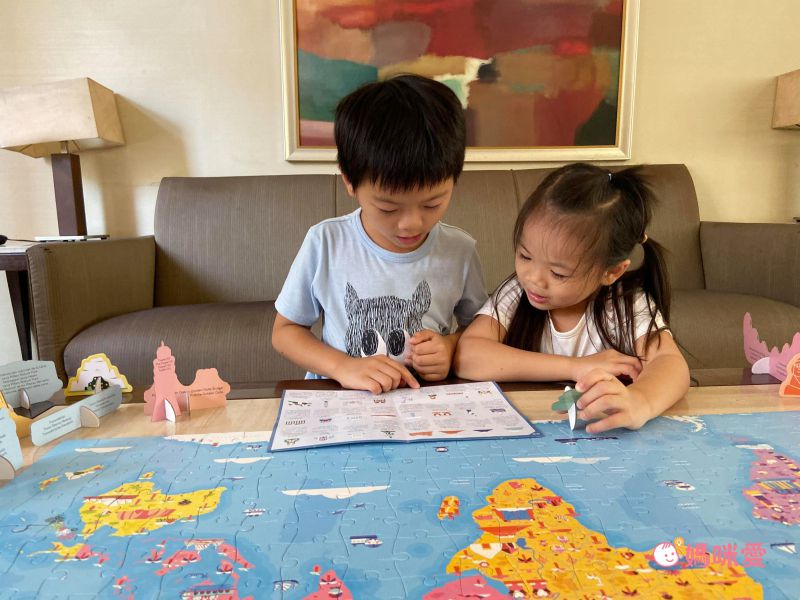 探索世界第一步【法國Janod】世界恐龍拼圖＆學習桌遊