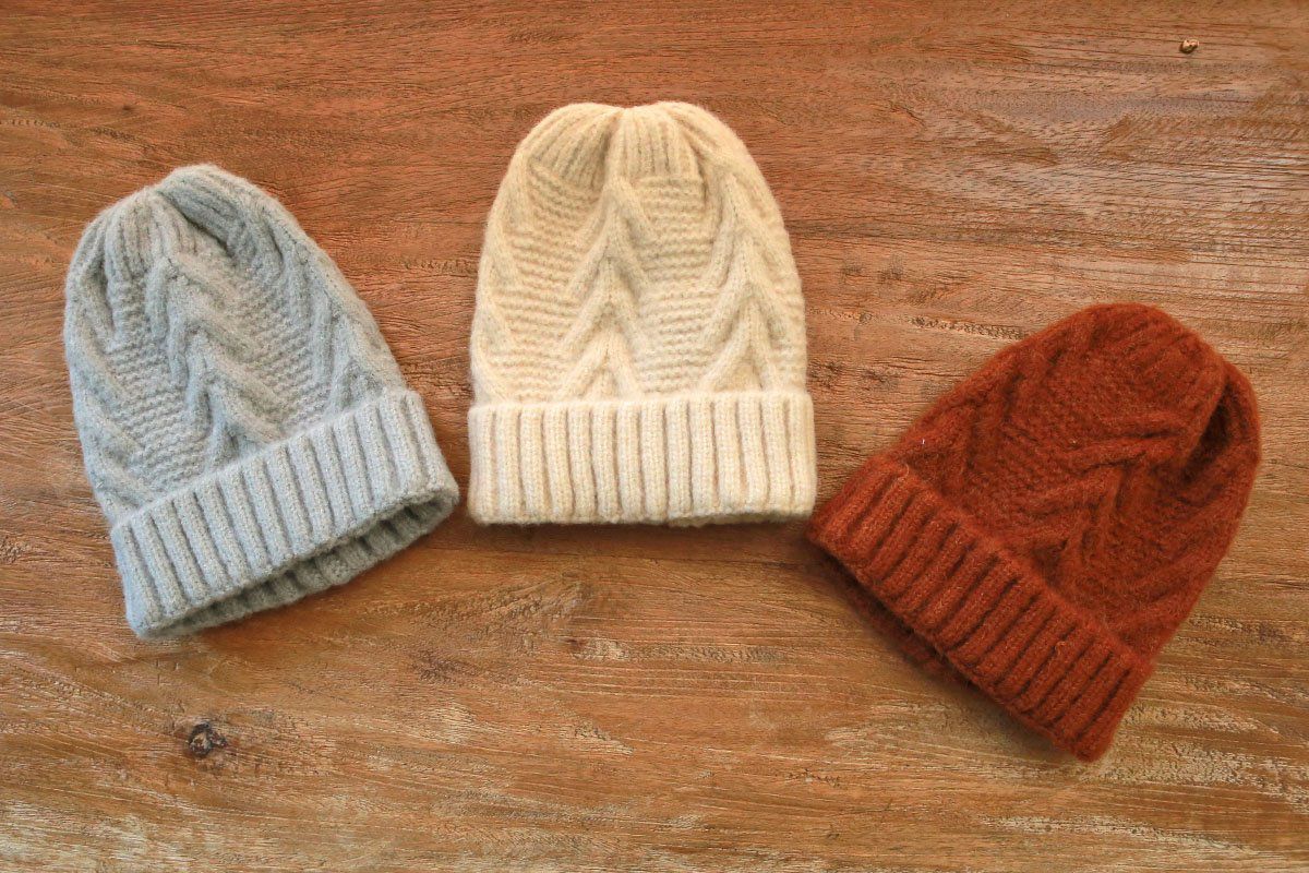 韓國 PuellaFLO - 倒V針織毛帽-杏