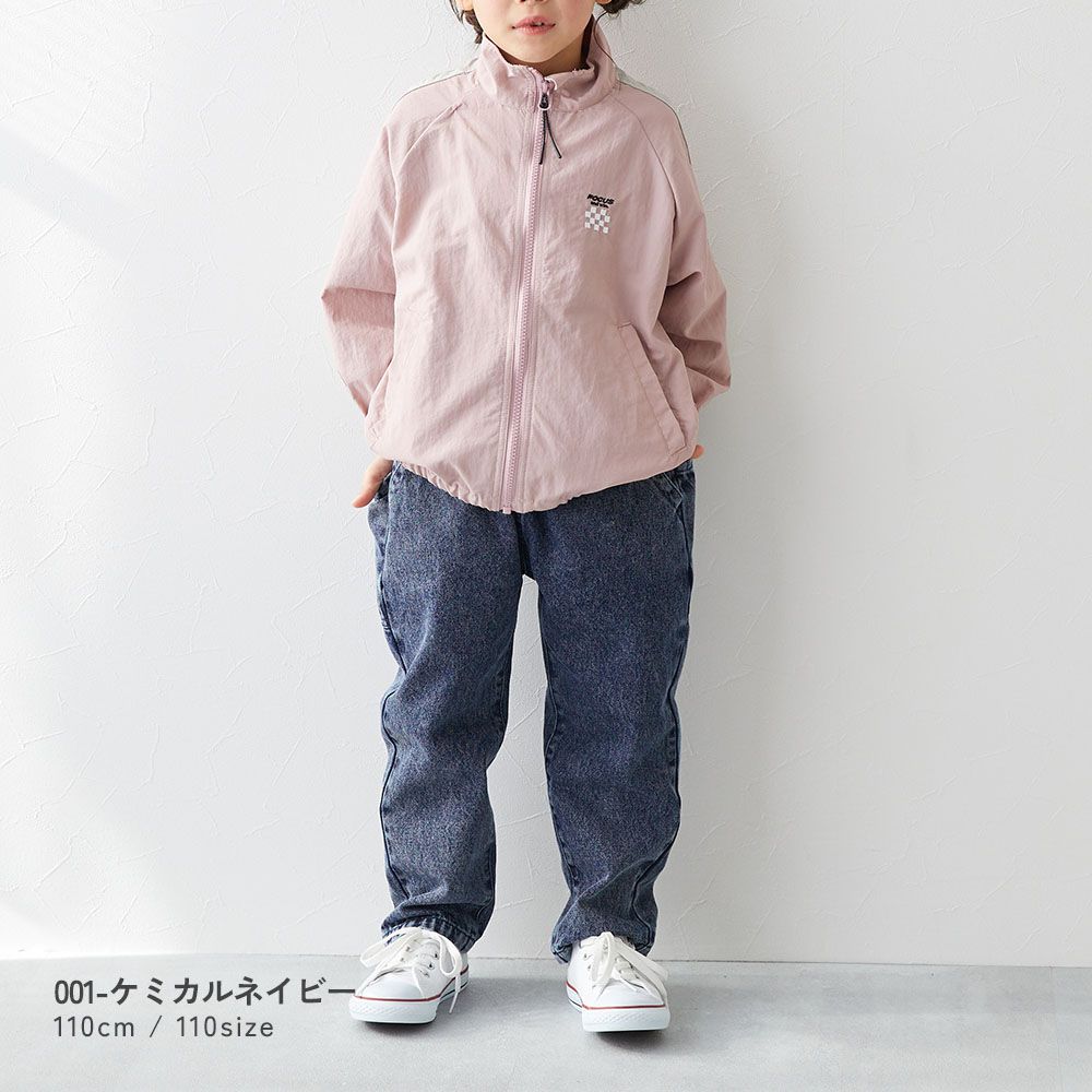 復古刷色厚磅大口袋錐形丹寧褲-海軍藍