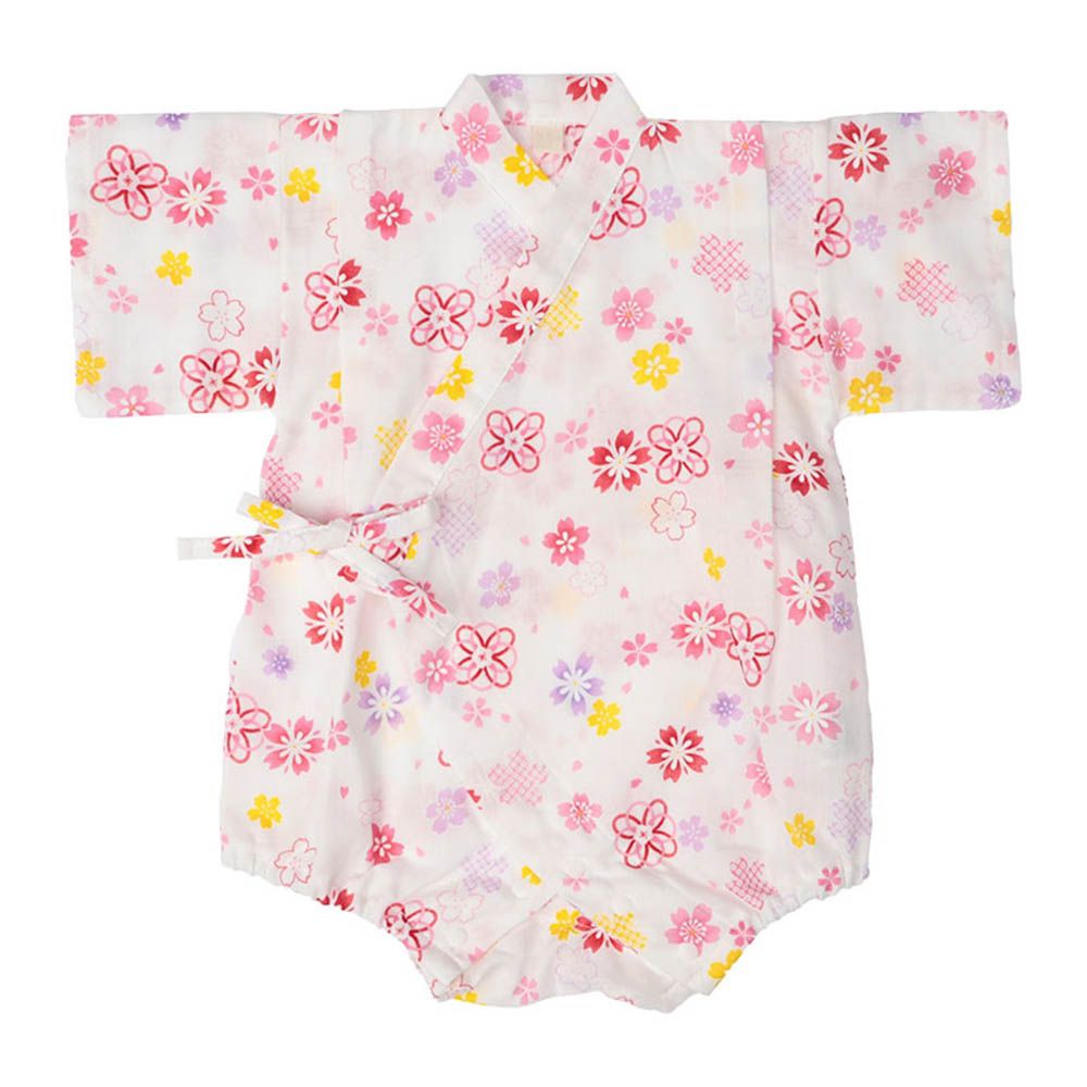 甚平包屁衣-櫻花-米白色-日本製