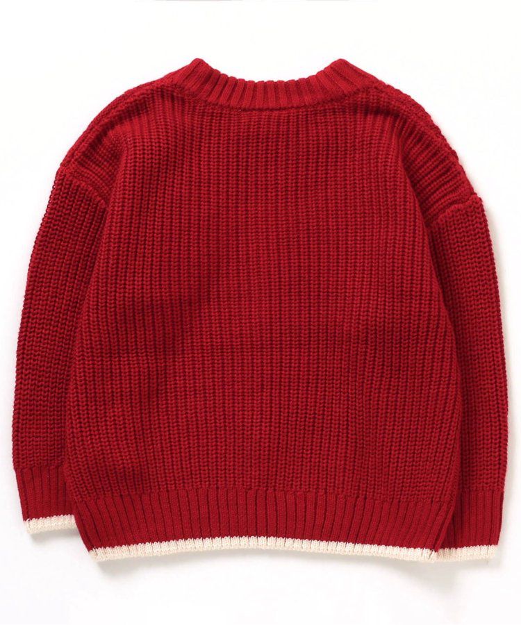 日本 BREEZE - 可水洗明亮色滾邊針織毛衣-耀眼橘