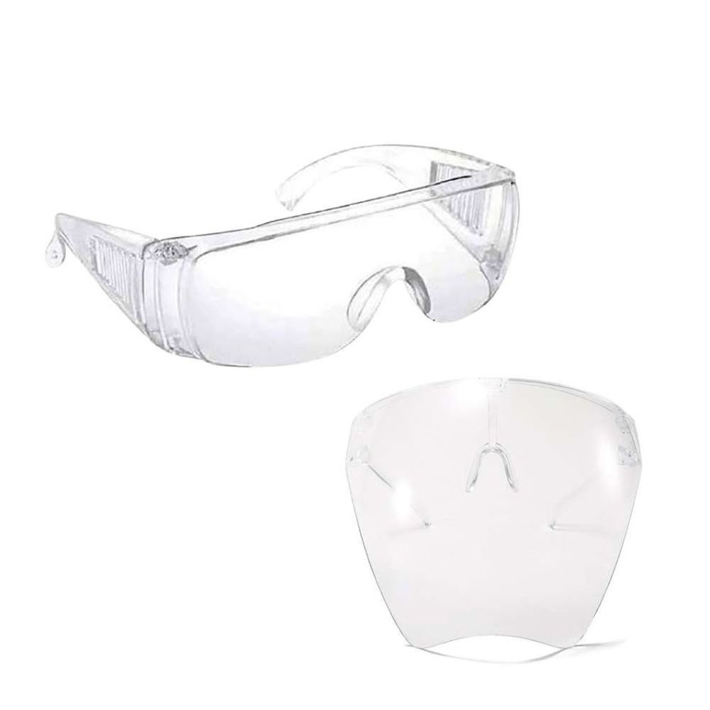 防飛沫防塵護目鏡*1+兒童用透明一體式防飛沫防塵面罩*1 (非醫療用品)