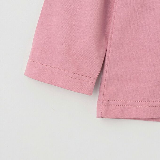 日本 Lycee mine - 100%棉 可愛少女印花長袖上衣-長毛狗狗-淺灰藍