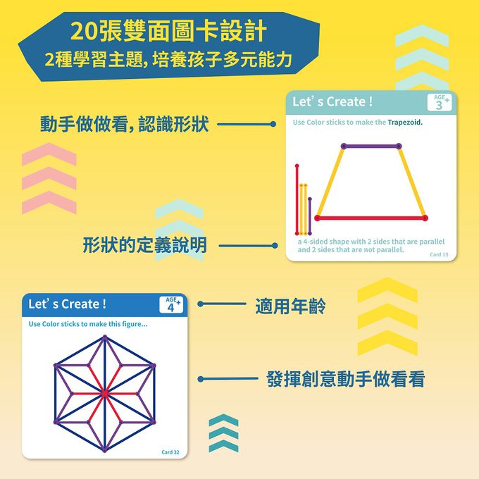 京尼教育 - 【Giscoo STEAM系列】幾何扣條益智教具組