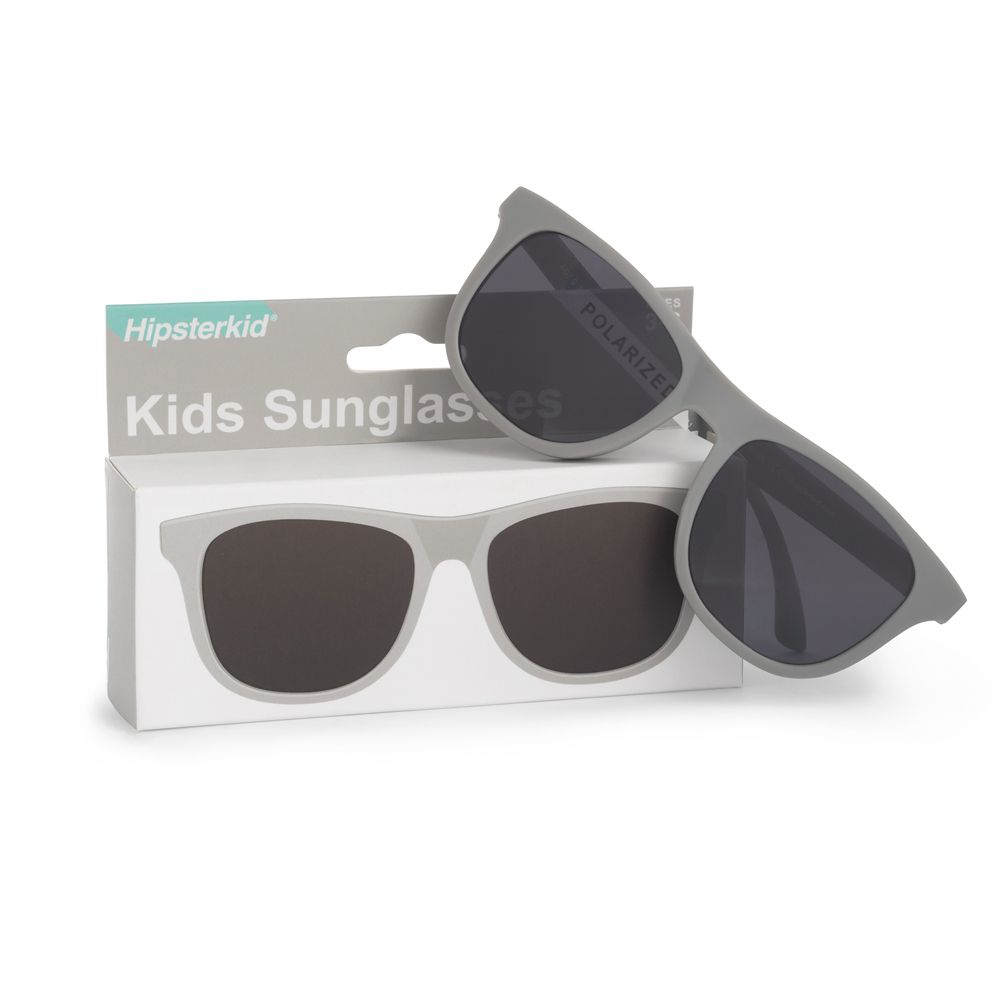 美國 Hipsterkid - 抗UV時尚嬰童偏光太陽眼鏡(附固定繩)-繽紛水泥灰