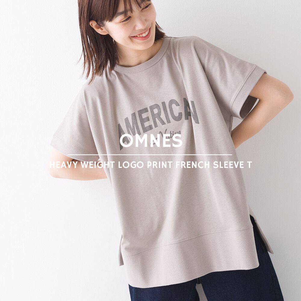 日本 OMNES - 純棉透氣簡約英文字母短T-簡約黑