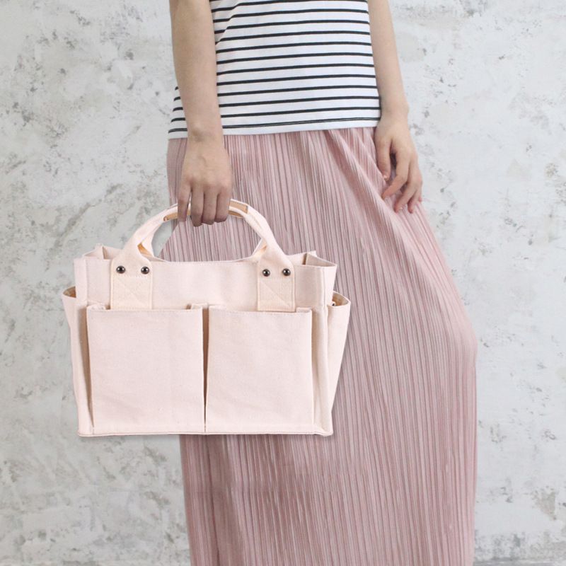 大容量帆布手提包/斜背包-黑色 (34x14x25cm)