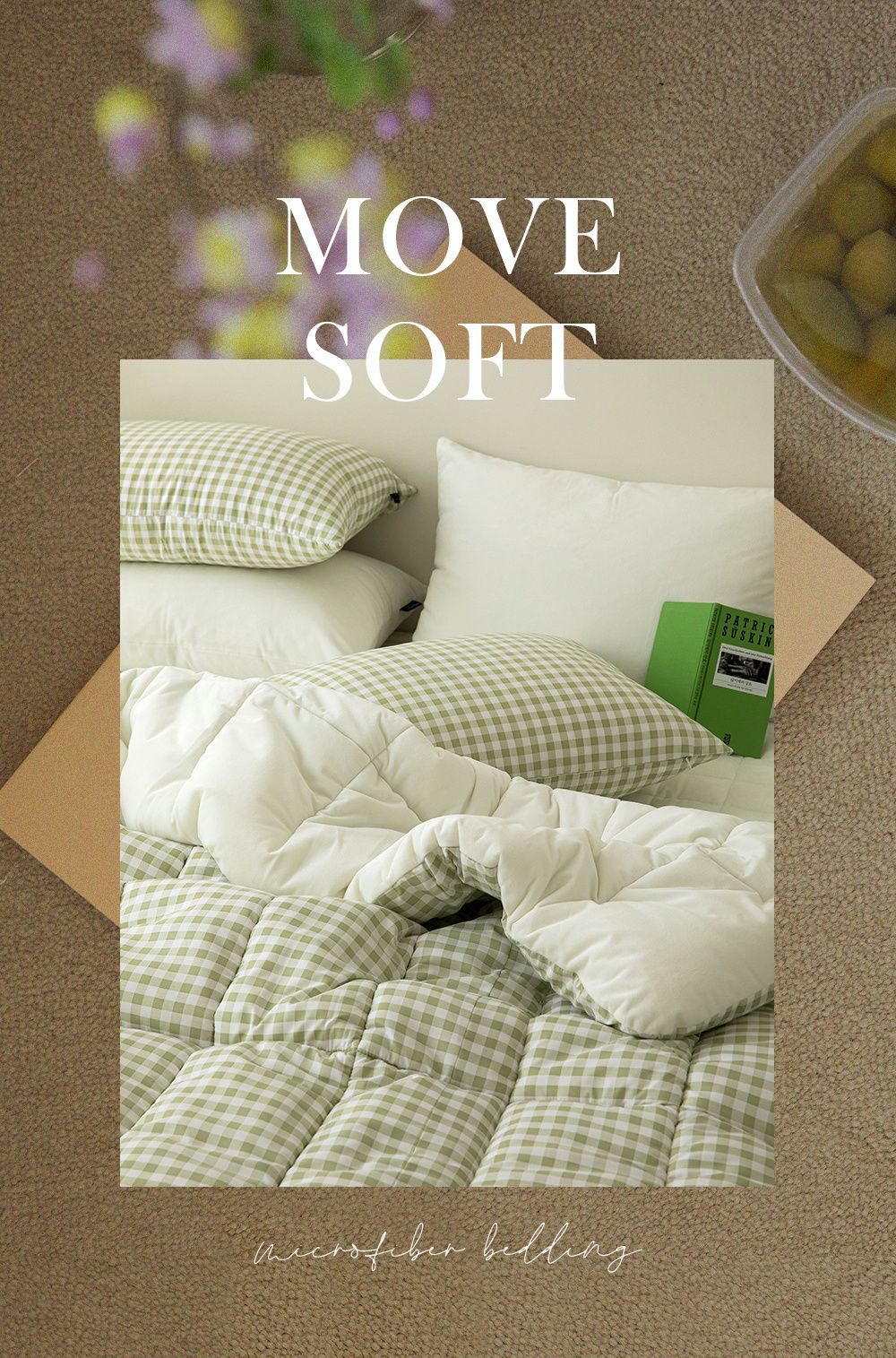 韓國 Maatila - 可水洗超細纖維桃皮感棉被(冬被)-綠茶果凍