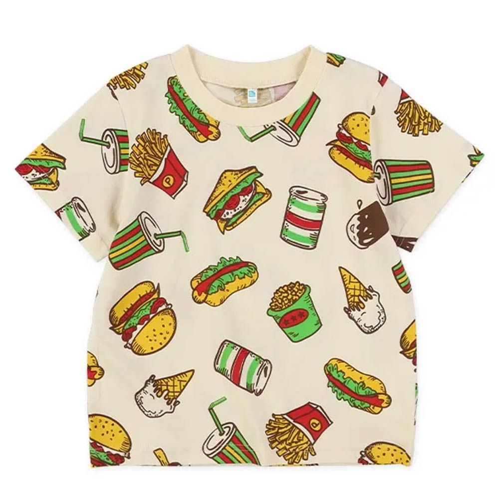 滿版童趣印花短袖上衣-速食-米杏