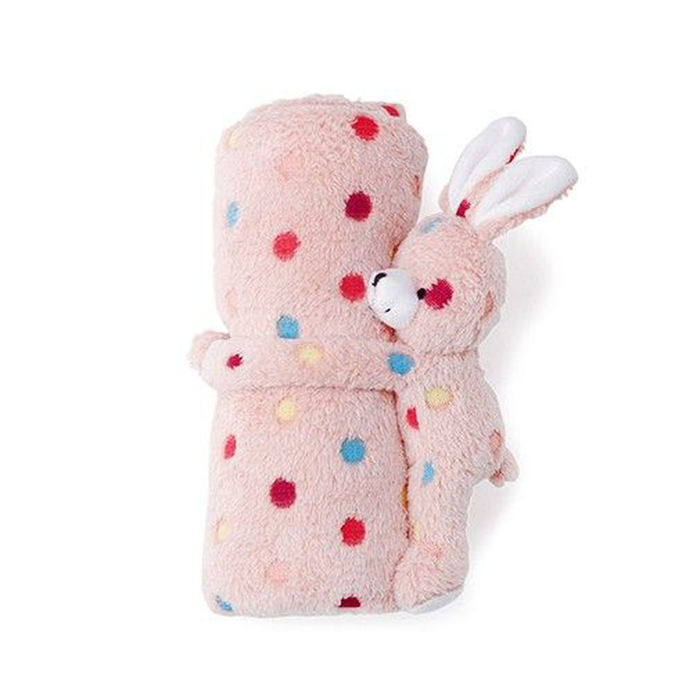 日本 KEYSTONE - DAKKO動物玩偶安撫毯-彩色點點兔兔 (70x100cm)