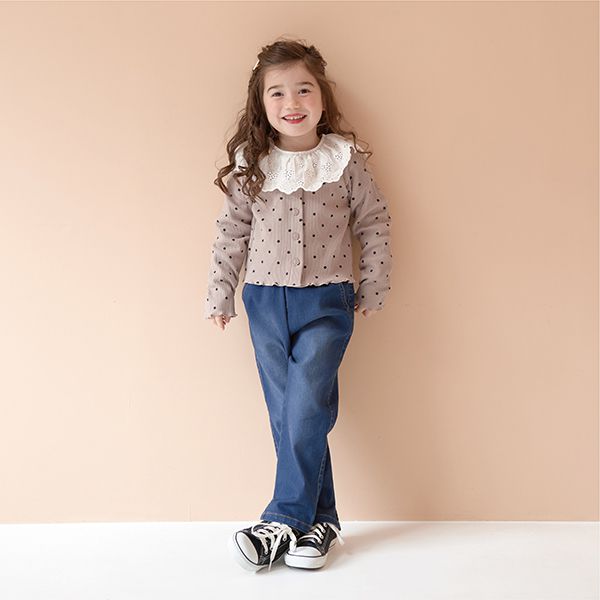 日本 Lycee mine - 俏麗皺摺錐形彈力牛仔褲-海軍藍