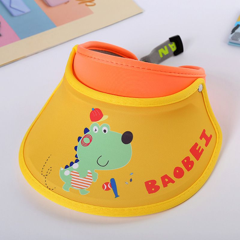 兒童空頂遮陽帽-恐龍玩車車-藍+黃 (建議2-8歲)