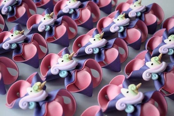 英國 MonkeyBow - 手工髮飾/髮夾-夢幻獨角獸-蜜桃果醬