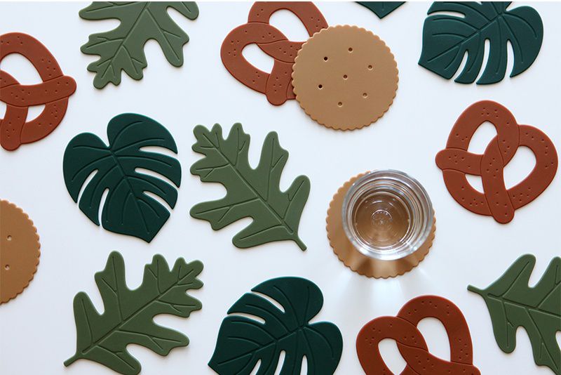 韓國 Daily Like - 矽膠杯墊(2入組)-芭蕉葉 (10.5cm x 12cm)