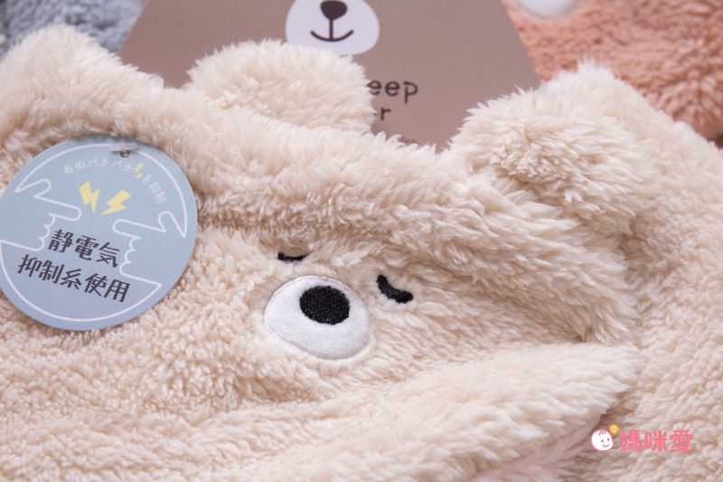 日本 AUBE - 2WAY毛茸茸保暖圍脖(親子通用款)-貓咪-米白