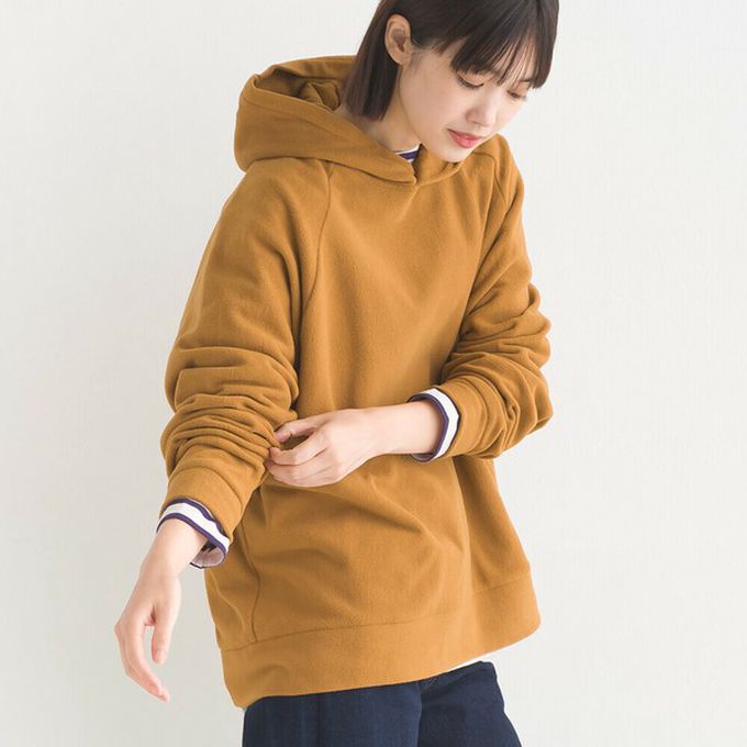 日本 OMNES - 防靜電 微絨休閒連帽長袖上衣-白