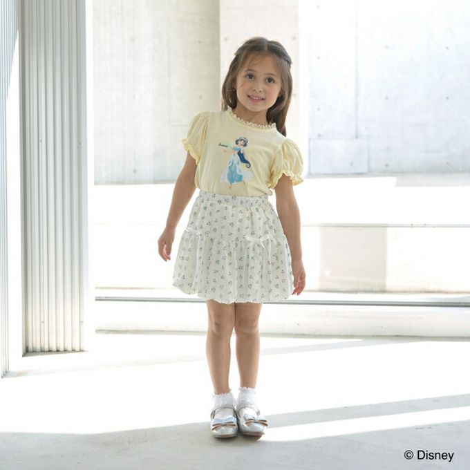 日本 Lycee mine - 蕾絲領泡泡袖公主角色上衣-卡通人物愛麗兒-水藍