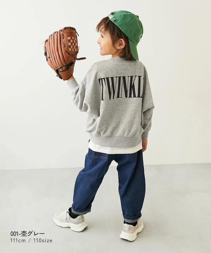 日本 devirock - 英文LOGO寬鬆感落肩長袖大學T-黑