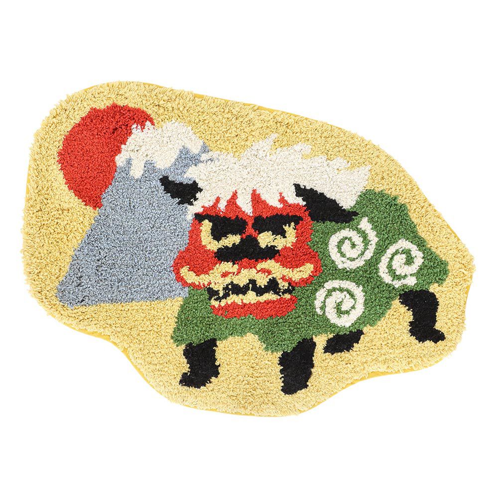 日本 TOMO - 短絨吸水印花腳踏墊/地墊-好運舞龍舞獅 (約65×49cm)