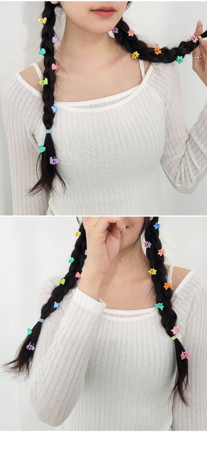 韓國 Soo&Soo - 迷你馬卡龍色小抓夾-花朵-10個一組